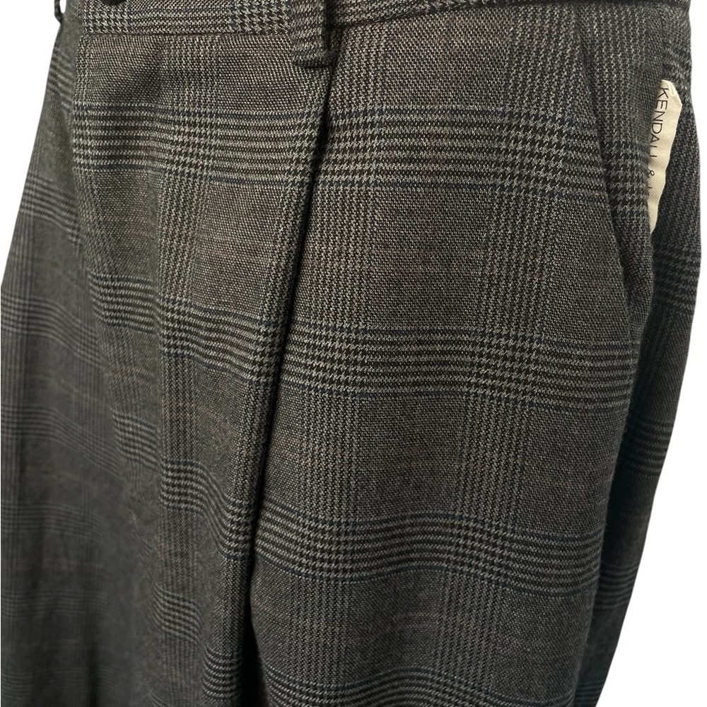 💙 Kendall & Kylie Gray/Blue Plaid Wide-Leg Trousers - Size Large - Picture 5 of 13